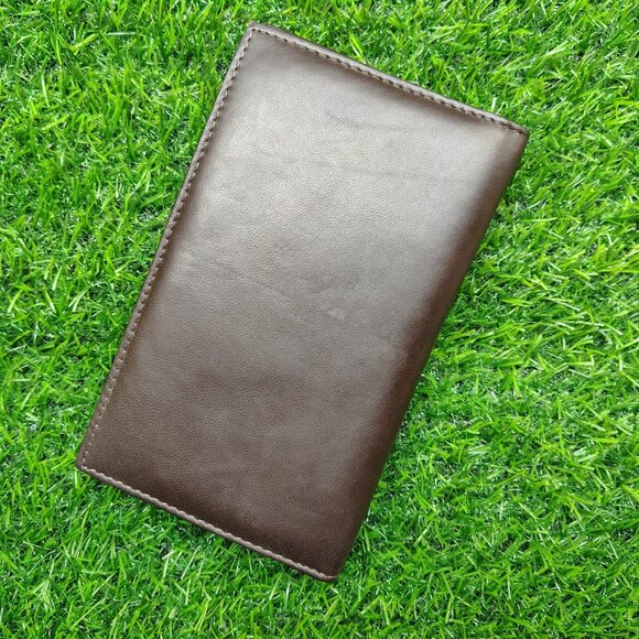 Genuine Leather Slim Long Bifold Wallet, Checkbook Cover with RFID Blocking - Picture 5 of 7